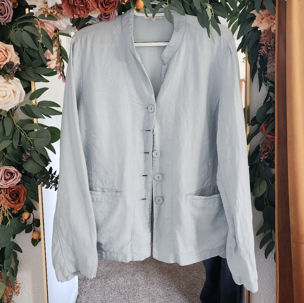 Eileen Fisher 100% Linen Chore Jacket